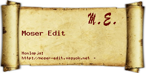 Moser Edit névjegykártya